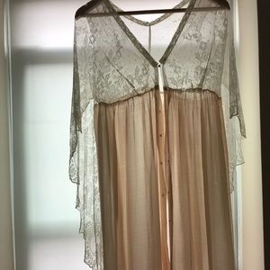 vintage lace and silk lingerie robe